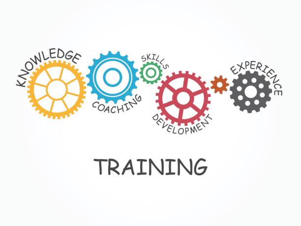 about training with gear concept. vector illustration.